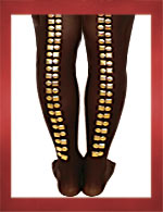 Gold Studded Printed Tights
