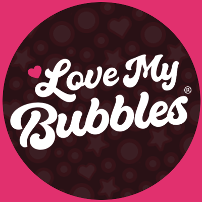 Love My bubbles logo on dark background