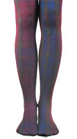 Plaid Multi Colored Printed Tights