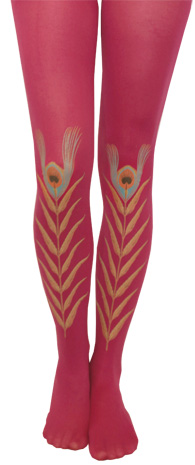 Printed Peacock Tights